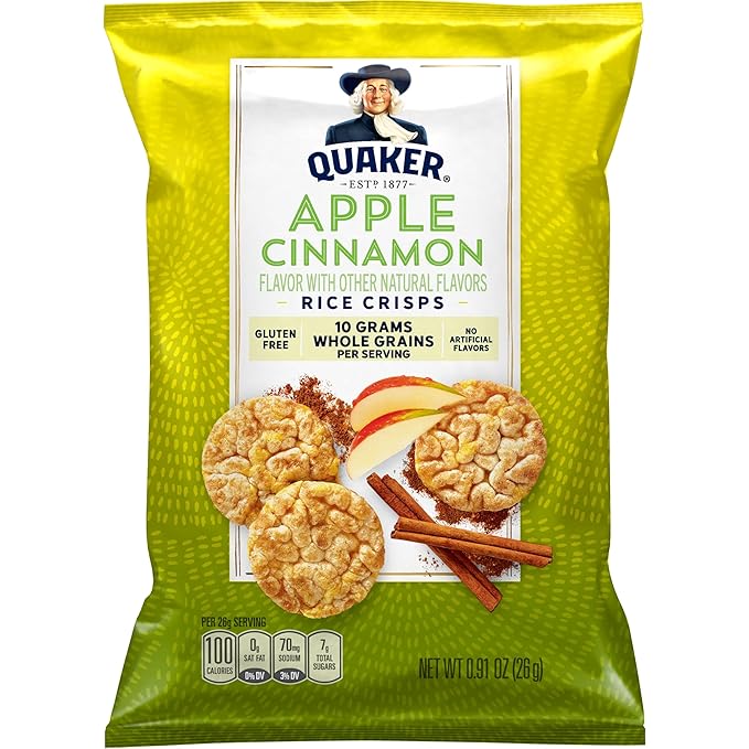 Quaker Rice Crisps, Gluten Free, Apple Cinnamon, 0.91 Oz, 30 Count