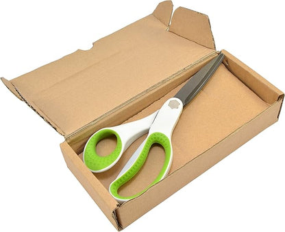 Westcott 16926 8-Inch Heavy-Duty CarboTitanium Scissors For Office and Home, Green/White, 2 Pack