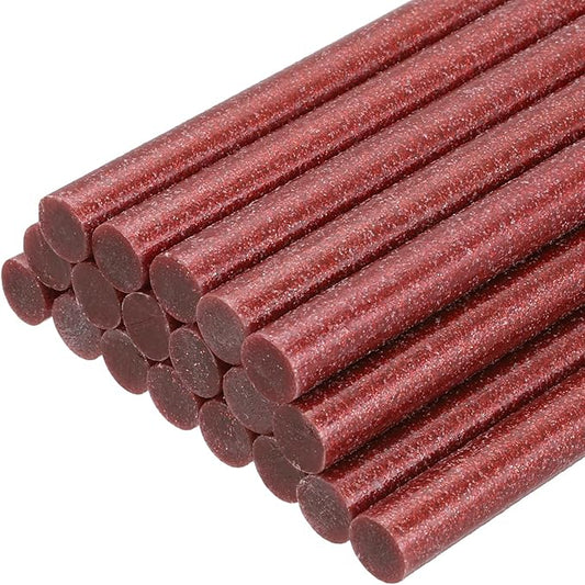 PATIKIL Hot Glue Sticks for Glue Gun, 20 Pcs Colored Hot Melt Adhesive Bulk Sticks for DIY Craft Projects Art Decoration Home Repairs, Dark Red (3.9" x 0.43")