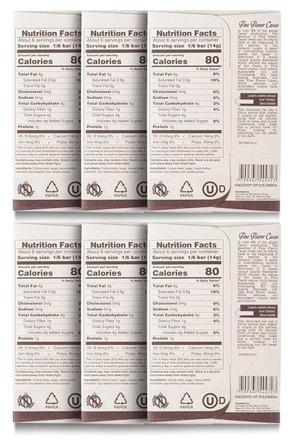 Lok Dark Chocolate Bar 70% Cacao | Fair Trade, Non GMO, Kosher, Gluten Free, Vegan, Bean-to-Bar, Paleo, Ethically Sourced Lök | 3.0 Ounce 6 Pack