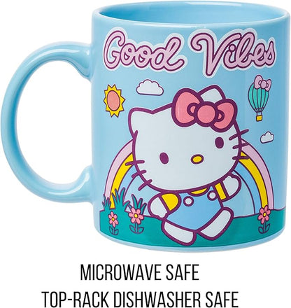 Silver Buffalo Sanrio Hello Kitty Good Vibes Ceramic Mug, 20 Ounces