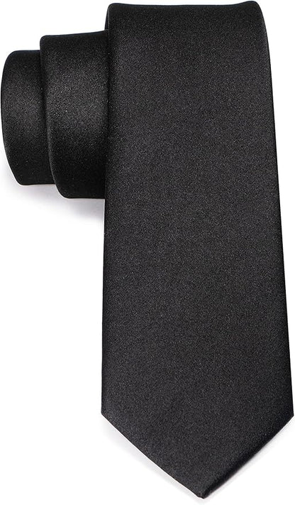 RBOCOTT 2.4“ Solid Color Skinny Tie Business Wedding Necktie for Men(6cm)