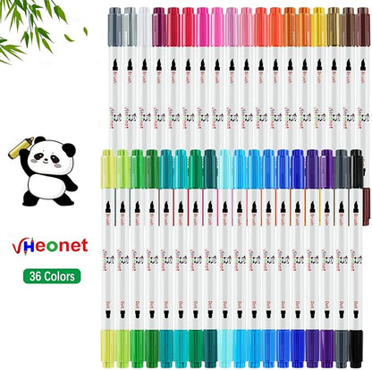 Acrylic Paint Markers, 36 Colors Fabric Markers ,Acrylic Paint Pen Dual Tip with Brush Tip and Dot Tip, No Bleeding Coloring Marker for Wood, Rock, Canvas, Glass, Metal, Ceramic, Plastic, Fabric