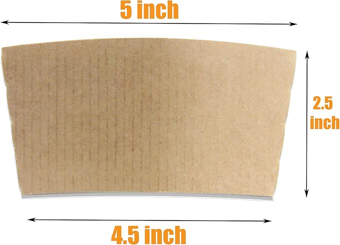 FMP Brands [1000 Pack] Kraft Coffee Cup Sleeves Disposable for Hot Drinks, Durable Corrugated Cardboard Cup Sleeves for 12-24 oz Cups, Beverage Insulator and Hand Protection for Hot & Cold Drinks