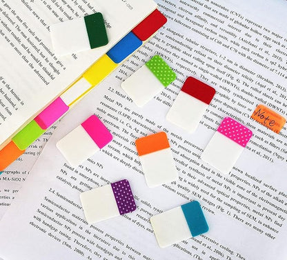 ELII Tabs 1 Inch Sticky Index Tabs,500 Pcs Book Tabs,Writable and Transparent Tabs for Notebooks Page Tabs Colored Page Markers, Tabs for Books, Notebook Tabs, Tabs for Annotating Books (Vibrant)
