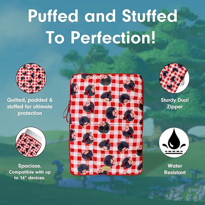 Sonix | Puffy Laptop Sleeve | 15-16 Inch, Quilted Pillow Puffer Laptop Carrying Case, Computer Sleeve | Monchhichi Check