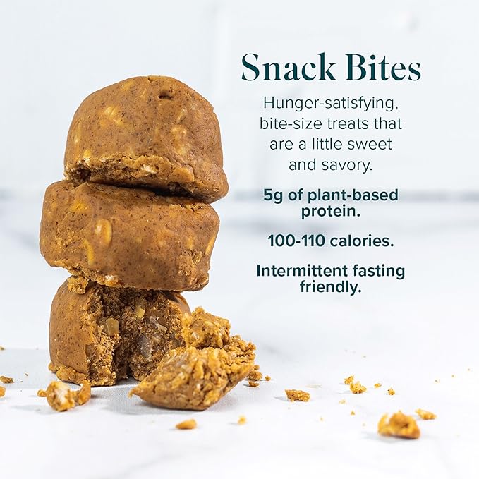 Isagenix Snack Bites - High-Protein Snack Bar - Healthy Energy Bites with 100–110 Calories - Naturally-Sweetened, Plant-Based Protein - Peanut Butter Bliss - 8 servings
