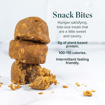 Isagenix Snack Bites - High-Protein Snack Bar - Healthy Energy Bites with 100–110 Calories - Naturally-Sweetened, Plant-Based Protein - Peanut Butter Bliss - 8 servings