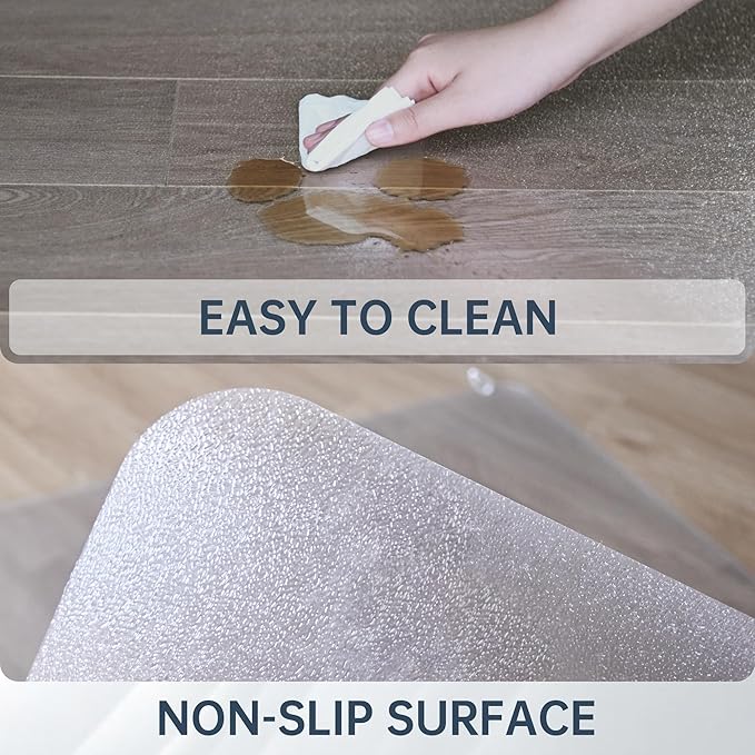 Office Chair Mat for Hardwood Floor, Ship Flat 48"x36" Heavy Duty Floor Protector for Desk, Plastic Rolling Chair Mats, Clear Floor Mat Smooth Glide, No Divot, Rectangle