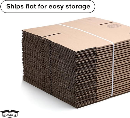 The Boxery 20"x5"x5" Brown/Kraft Corrugated Cardboard Shipping Boxes 25-Pack | Mailing, Packing, Moving & Storage for Business/Home – Durable - Eco-Friendly, Recyclable - Made in the USA