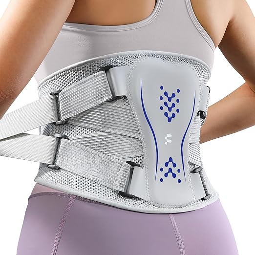 Back Brace for Lower Back Pain Relief, Ergonomic Curved Lumbar Support, Ultra Breathable Knitted Fabric, Adjustable Fit for Under Clothes, Sciatica, Scoliosis, Posture, Lifting, Size XXL
