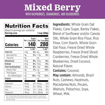 Jordans Slow Baked Granola | Variety Pack | Mixed Berry, Honey Nut, Four Nut | No Artificial Flavors, Colors, or Preservatives | Better for You Snacks for Adults & Kids | 11.4 oz (3 Pack)