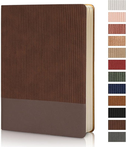 Lined Journal Notebook for Work College Ruled Note Book 5.79"x8.27" A5 PU Leather Daily Journaling 216 Pages for Women Men Writing Home School Supplies Business (Coffee)