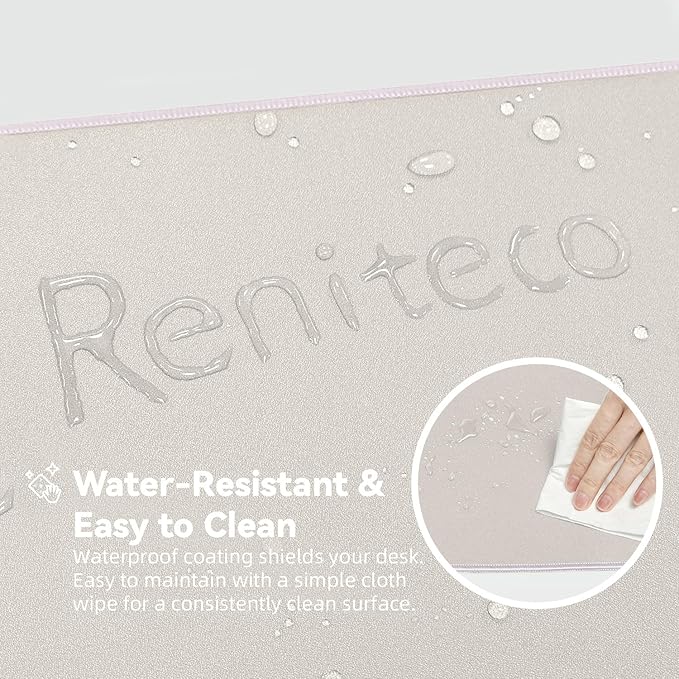 Waterproof Large Gaming Mouse Pad with Durable Stitched Edges, Non-Slip Rubber Base, Grainy Jacquard Mouse Mat Desk Pad for Home Office Gaming, 31.5''x11.8''x0.12'', Beige