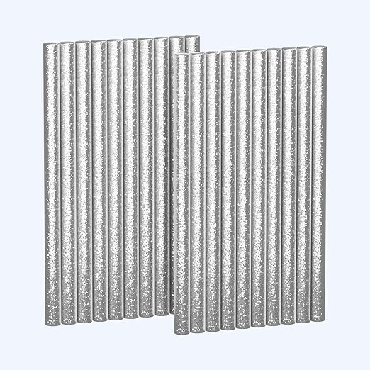 20-Pack Glitter Hot Melt Glue Sticks, 0.27″ Dia × 3.7″ Long – Multi-Purpose Adhesive for Crafting, Woodworking, Decoration & Repair