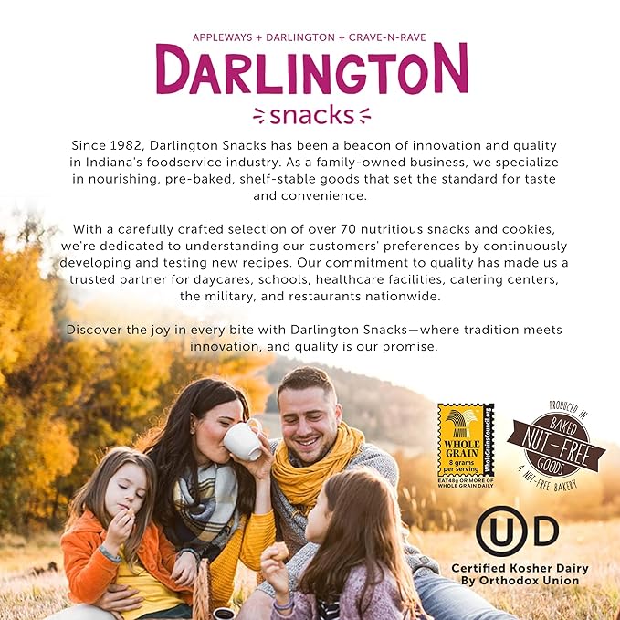 Darlington Snacks Soft Baked Sugar Cookies Individually Wrapped, 100% Nut Free Soft Sugar Cookies, Kosher Approved, Made in USA, 0.75 Oz, 216 Count
