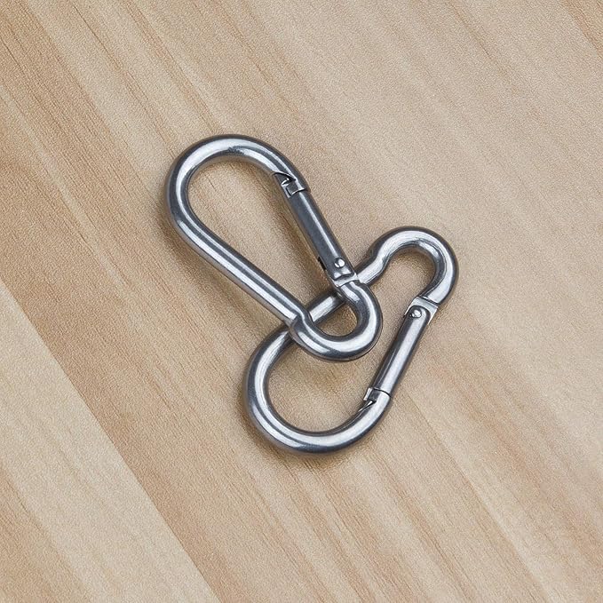 CertBuy 50pcs 2 Inch Stainless Steel Spring Snap Hook, 304 Stainless Steel Carabiner Clip Keychain Heavy Duty Quick Link Hook for Camping Fishing Hiking Traveling
