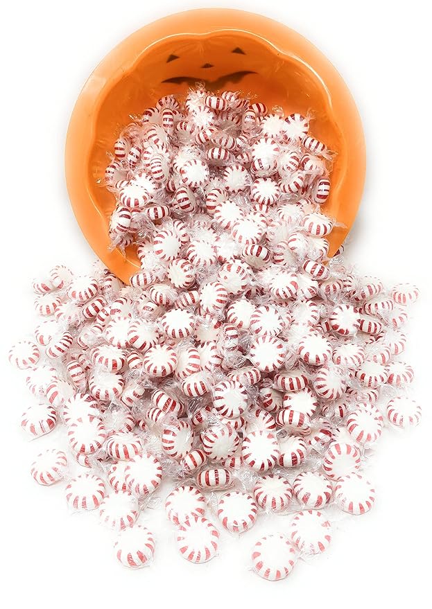 Holiday American Old Fashioned Peppermint Starlights Mints Hard Candy Discs Individually Wrapped Bulk 6 Lb's 450+ pcs (96-Oz)