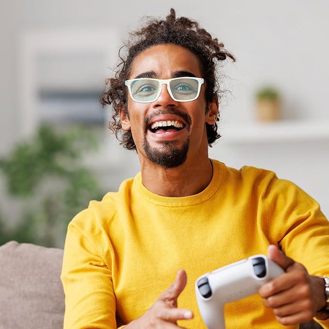 LEVEL UP Strike Blue Light Blocking Glasses - Computer Gaming UV Glare & Strain Protection Reading Eyewear - Men, Women & Kid