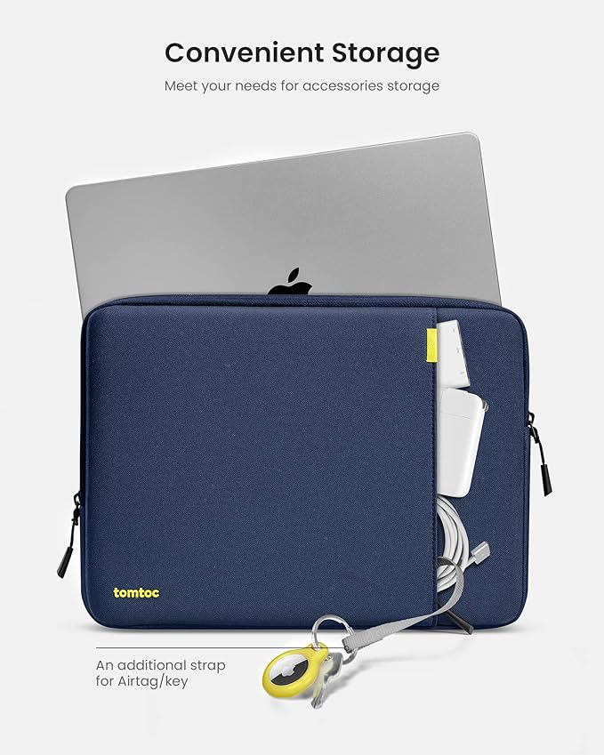 tomtoc 360 Protective Laptop Sleeve for 14-inch MacBook Pro M5/M4/M3/M2/M1 Pro/Max A3434 A3112 A3401 A3185 A2992 A2918 2025-2021, Water-Resistant Case Bag with Accessory Pocket for 13.8 Surface Laptop