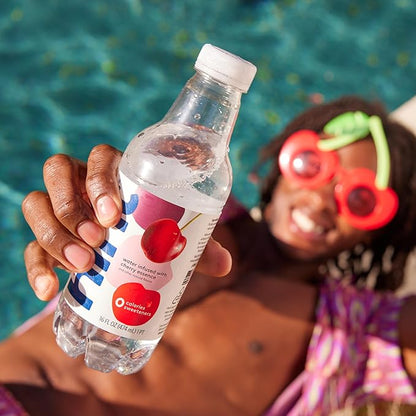 Hint Fruit-Infused Bottled Water, Cherry - Sugar Free Flavored Water with Zero Calories, Naturally Flavored, and No Artificial Sweeteners - 16 Fl Oz (Pack of 24)