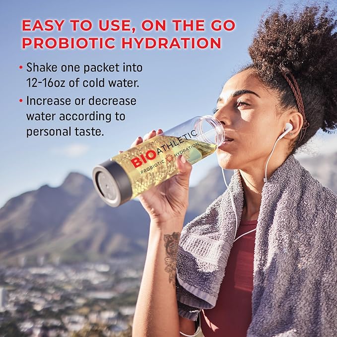 Probiotic + Electrolyte Hydration Drink Mix, with Vitamins D & B12, USDA Organic, NSF Certified for Sport, Subtle Pineapple Lychee Flavor, Naturally Light Taste, 10 Sticks