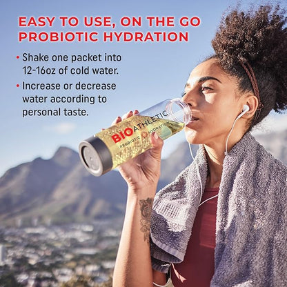 Probiotic + Electrolyte Hydration Drink Mix, with Vitamins D & B12, USDA Organic, NSF Certified for Sport, Subtle Pineapple Lychee Flavor, Naturally Light Taste, 10 Sticks
