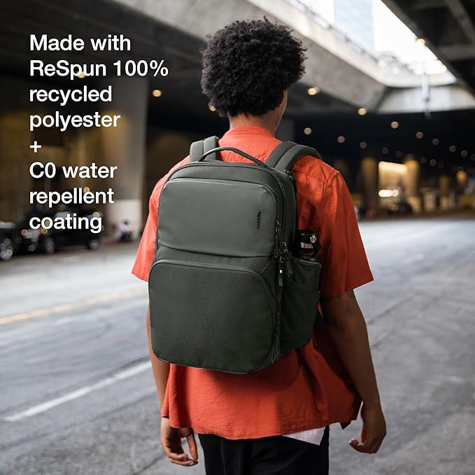 Incase A.R.C. Commuter Backpack 26L – Work and Laptop Bag – Fits up to 16 inch Laptop and MacBook – RFID Pocket, 6 Zippered Compartments, Tablet Sleeve – Everyday and Travel Backpack – Smoked Ivy