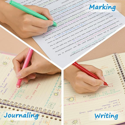 AECHY 18PCS Curve Highlighter Pen Set, Dual Tip Marker Pens with 18 Different Curve Shapes & 18 Colors Mark Lines, Aesthetic Curve Marker Highlighter for Journal Planner School Supplies