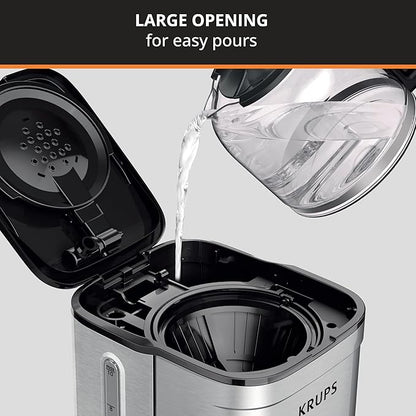 KRUPS Newer Model Drip Coffee Maker, 10-Cup, Silver