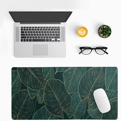 Tropical Palm Tree Extended Mouse Pad 27.6x11.8 Inch, Gaming Mouse Pads, Leaves Large Mousepad Computer Keyboard Mat Desk Pad with Non-Slip Base Waterproof with Stitched Edges for Gaming and Office