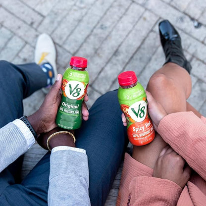 V8 Spicy Hot 100% Vegetable Juice, 12 fl oz Bottle (12 Pack)