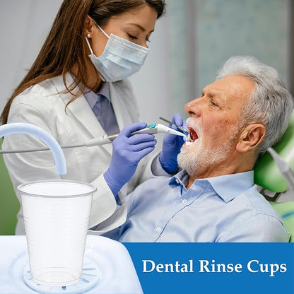 Henry Schein Disposable Cups, 5 oz, Clear (200 Count) – Dental Rinse Cups, Double-Coated for Durability, Latex-Free, Embossed Grip, Ideal for Medical, Office, and Event Use