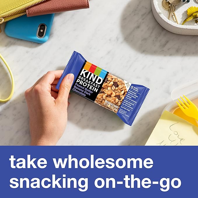 KIND Breakfast Protein Bars, Peanut Butter Banana Dark Chocolate, Healthy Snacks, Gluten Free, 8g Protein, 30 Count