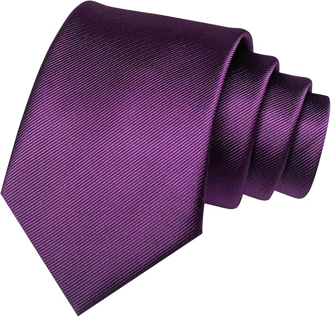 JEMYGINS Solid Color Formal Necktie and Pocket Square Tie Clip Sets for Men