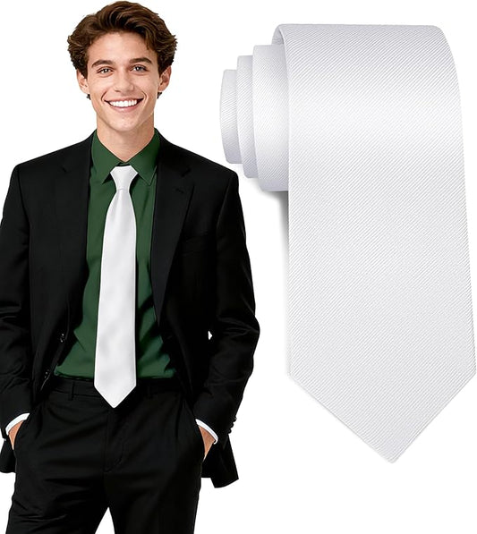Fineknot Black Ties for Men, Formal Neckties for Men, Solid Color Mens Ties for Business, Wedding, Party, Mens Neck Tie