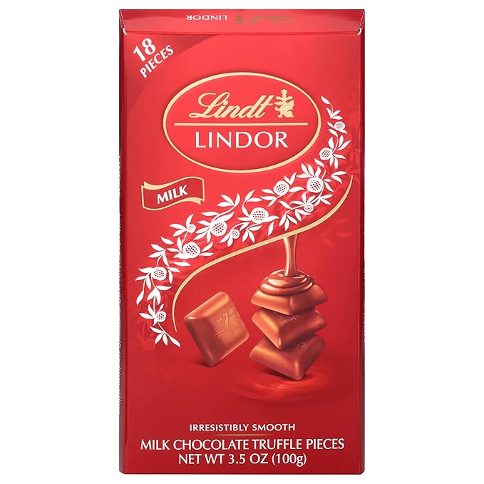 Lindt LINDOR Milk Chocolate Truffle Bar, Chocolate Candy Bar with Smooth Center, 3.5 oz.