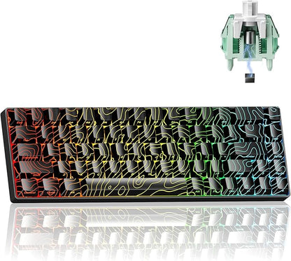 x XVX HE68 Pro Rapid Trigger Keyboard 60% Percent,Hall Effect Keyboard with Gateron Magnetic Jade Pro Switch,CNC Aluminum Frame Topographic Custom Mechanical Key Board for PC/Laptop/Xbox/PS4/PS5,Black