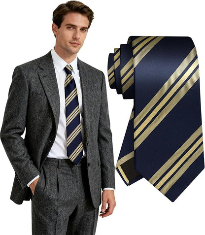 Fineknot Ties for Men, Jacquard Neck Ties, Mens Plaid Paisley Striped Tie, Classic Floral Mens Ties for Wedding Business