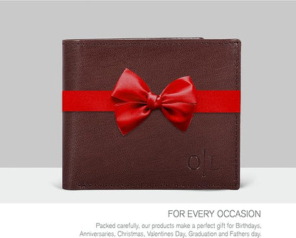 Oak Leathers Slim Leather Wallet for Men - RFID Wallets Credit Card Holder Ultra Thin Gift for Mens, Front Pocket Minimalist Design