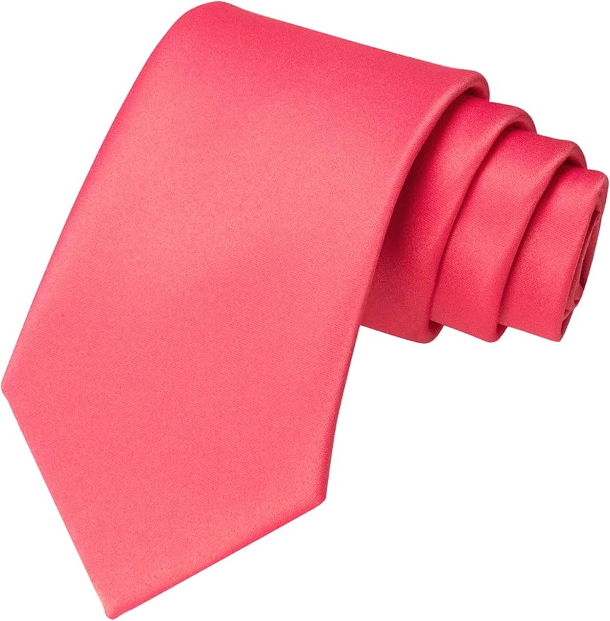 RBOCOTT Solid Color Tie and Pocket Square Hankerchief with Lapel Pin Set for Men