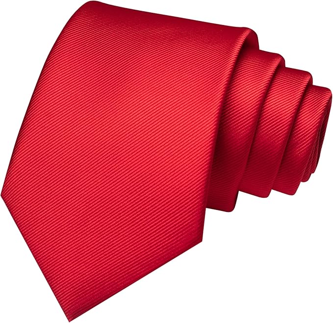 JEMYGINS Solid Color Formal Necktie and Pocket Square Tie Clip Sets for Men