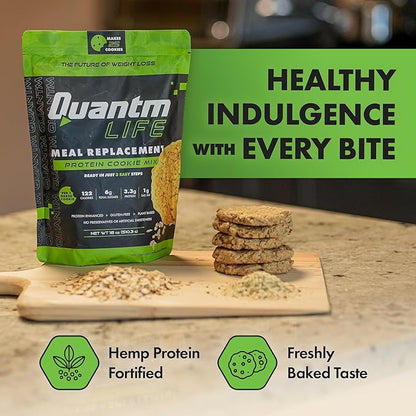 Protein Cookie Mix, Plant-Based Meal Replacement Plan with Hemp Protein, Gluten Free Cookie Mix, Rich in Fiber, No Preservatives or Artificial Sweeteners, 18 oz, 1 Pack, 5-Day Supply