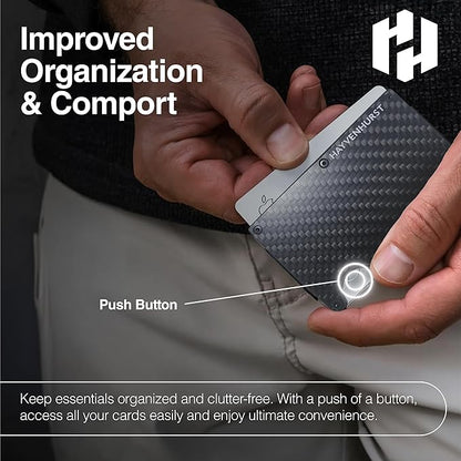 Hayvenhurst Wallet For Men - Reinvented Design Men's Wallet - Slim, Minimalistic & Seamless, Blocks RFID Scanners with a Cash Strap (Carbon Fiber) | Reinvented Design, Slim, Minimalistic, Seamless, Blocks RFID Scanners, Cash Strap