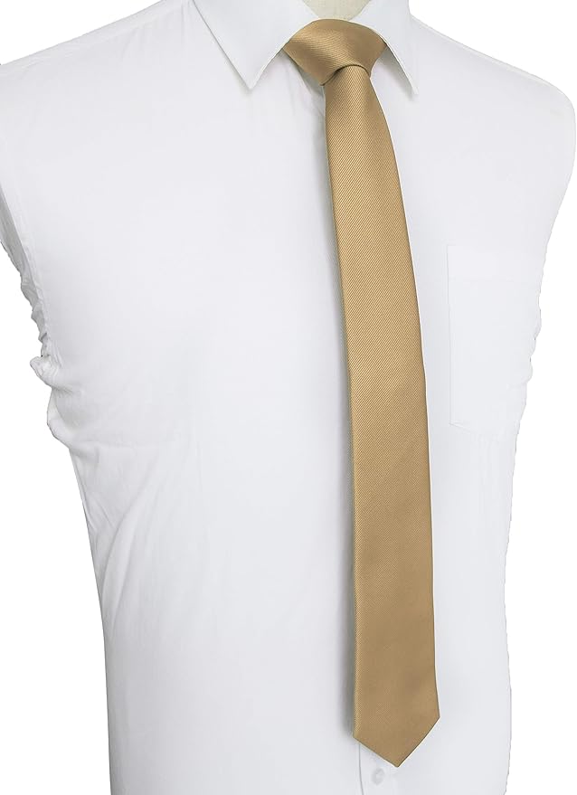 JEMYGINS 2.4" Solid Color Skinny Tie Slim Necktie for Men