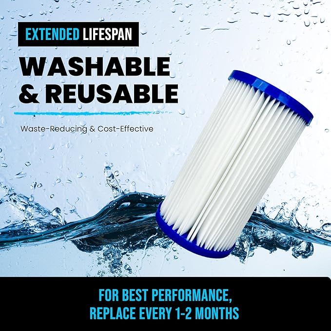 Cold Plunge Water Filter Cartridges, 20 Micron Sediment Filter Replacements, Universal 2.5” x 5” Fit for Cold Plunge Chillers, Ice Baths, Under Sink & Whole House Water Filter Systems, 6-Pack