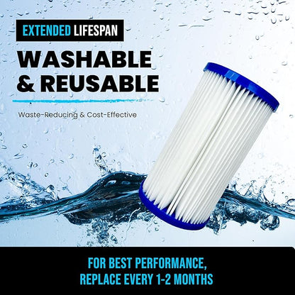 Cold Plunge Water Filter Cartridges, 20 Micron Sediment Filter Replacements, Universal 2.5” x 5” Fit for Cold Plunge Chillers, Ice Baths, Under Sink & Whole House Water Filter Systems, 6-Pack