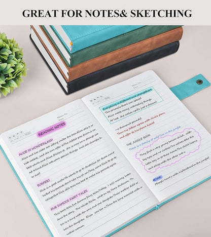 365 Page Thick Lined Journal Notebook for Men Women, B5 Large Leather Journals for Writing, Hardcover Notebooks for Work, School, Note Taking, Business, Travel Diary, College Ruled 7.6" x 10"