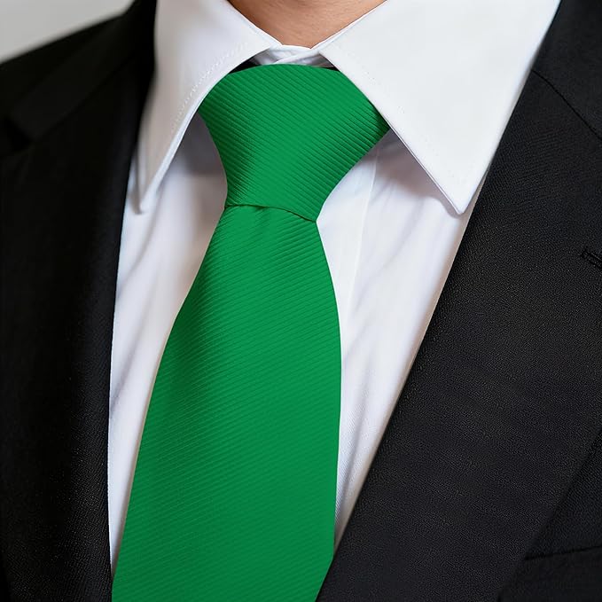 Fineknot Black Ties for Men, Formal Neckties for Men, Solid Color Mens Ties for Business, Wedding, Party, Mens Neck Tie