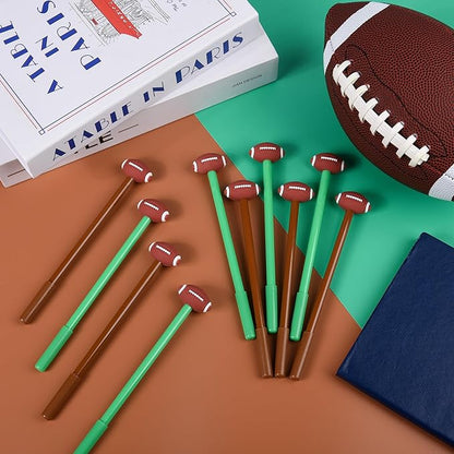 LiYiQ 100 Pcs Football Cartoon Cute Fun Pens for Kids Kawaii Football Shape Gel Black Ink Pen Cute Football Pens for School Office Home Student Kids Present